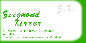 zsigmond kirrer business card